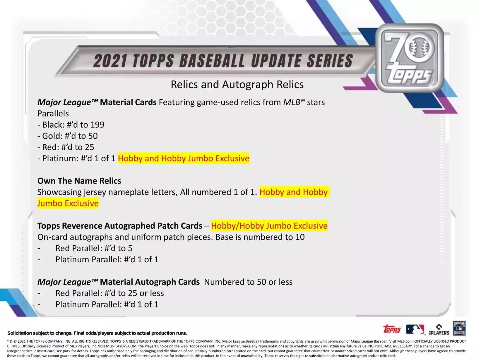 2021 Topps Update Series Baseball HTA Hobby Jumbo Box - Image 4